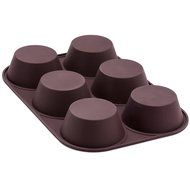 Marathon Housewares KW200010RD Premium Silicone 6 Cup Standard Size Muffin Pan, Red