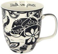Karma, by Stephen Joseph Boho Black and White Elephant Mug, Multicolor