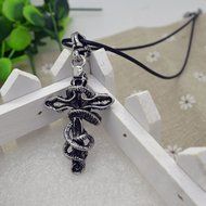New Hot Good Fashion Men's Jewelry Stainless Steel Skull Snake Pendant Necklace N6