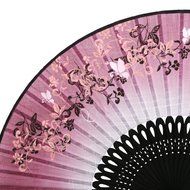 Linen Butterfly Flowers Hand Fan Lacquer Handle Japanese Folding Fan Cosplay Costome Accs Pink N7