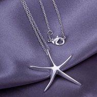 New Fashion Jewelry Charm Elegant Silver Beautiful Starfish Pendant Necklace Hot N2