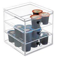 InterDesign Single Serve Coffee Pod Holder for Kitchen Pantry, Countertops - Holds 27 Capsules, Clear