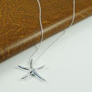 New Fashion Jewelry Charm Elegant Silver Beautiful Starfish Pendant Necklace Hot N4