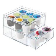 InterDesign Single Serve Coffee Pod Holder for Kitchen Pantry, Countertops - Holds 27 Capsules, Clear N2
