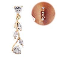Body Jewelry Piercing Crystal Rhinestone Dangle Navel Belly Button Ring Barbell