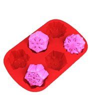Yunko 6 Cavity Snowflake Merry Christmas Silicone Baking Cake Pan Cookie Pudding Jelly Dessert Mold Soap Candle...