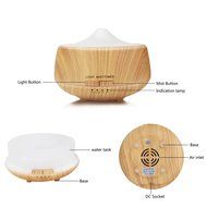 250ml Ultrasonic Cool Mist Humidifier Portable Mini Wood grain Aromatherapy Essential Oil Diffuser with 7 Color... N7