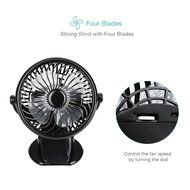 Homasy Battery Operated Clip on Fan, Mini Desk Fan Portable Fan for Baby Stroller Table Home Office, Powered by... N9