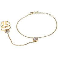 New Fashion Punk Jewelry Women Lady Rhinestone Crystal Gold Plated Ring Bracelet N4