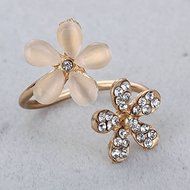Women Fashion Jewelry Ring Filled Daisy Crystal Rhinestone Gold Rings Gift