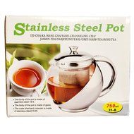 Stainless &amp; Glass Tea Pot with Infuser and 4 Great Flavored Organic H
