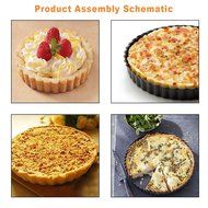 Quiche Pans, Homono Commercial Grade Non Stick Removable Bottom 5 Inch Mini Tart Pans (Pack of 6) N2