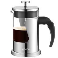 Ecooe Borosilicate Glass Stainless Steel French Press Coffee Maker with 4-Filter, 600ml N3