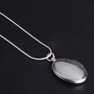 Fashion 925 Sterling Silver Rose Round Locket Necklace Box Snake Chain Jewelry N3