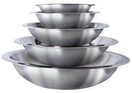 Euro-Ware 5 Piece Mixing Bowl Set, Stainless Steel