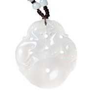 Chinese Culture /White Jade / Lucky God White Rune Carving Pendant (set4) N10