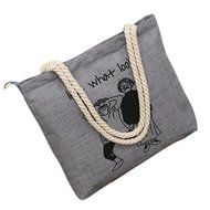 AutumnFall Fashion Cute Printing Women Girls Canvas Bags Shoulder Bag Casual Handbag (Gray) N8