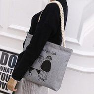 AutumnFall Fashion Cute Printing Women Girls Canvas Bags Shoulder Bag Casual Handbag (Gray) N9