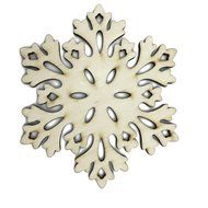 Mziart Set of 6 Snowflake Wood Coasters for Drinks and Coffee, Christmas Cup Mat, Gift Worthy