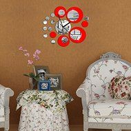 EverTrust(TM) real quartz watch wall double color new 3d home decor stickers diy vintage mirror clock Pastoral... N2