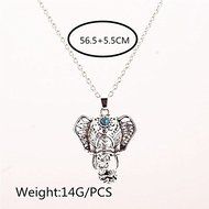 Vintage Retro Silver Elephant Charm Pendant Turquoise Chain Choker Necklace Gift N4