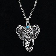 Vintage Retro Silver Elephant Charm Pendant Turquoise Chain Choker Necklace Gift N5