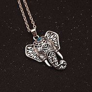 Vintage Retro Silver Elephant Charm Pendant Turquoise Chain Choker Necklace Gift N7