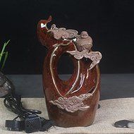 FEI&amp;S Ceramic Flowing Water humidifier living room desk creative Gifts, Home Decor ornaments wine red