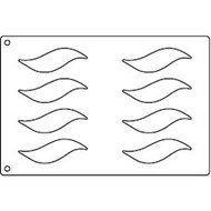 Tuile Template, Swoosh, 5-1/8&quot; x 1.5&quot; each. Overall Sheet 10.5&quot; x 15.5&quot;