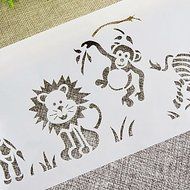 Y&amp;XL&amp;H Jungle Animals Cake Stencil Side, Cake Side Stencil, Stencil for Cake Decorating, Wall Decorating Stencil,