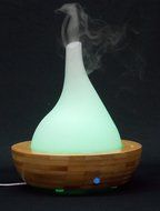 Glass and Bamboo Aroma Essential Oil Diffuser and Ultrasonic Cool Mist Humidifier N4