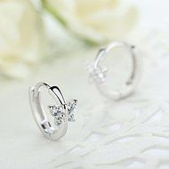 Fashion Women's Crystal 925 Sterling Silver Ear Stud Hoop Earrings Jewelry New N3