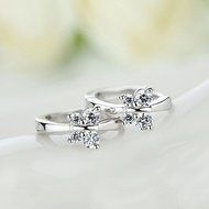 Fashion Women's Crystal 925 Sterling Silver Ear Stud Hoop Earrings Jewelry New N4