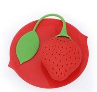 Ved-Mart&copy; Silicone Tea Infusers Fine Filter 3 Sets In One, Super Cute Strawberry Design Red, Teapot Teacup Tea-filter