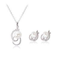 Morenitor(TM) Jewelry Set Gold Plated Pearl Pendant Necklace Dangle Earring Stud Set. N17