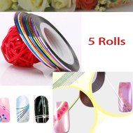 5 Rolls Golden Silver Line for Manicure Nail Art N3