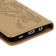 (Not for S7) S7 Edge Case,Galaxy S7 Edge Case - Badalink Embossed Butterflies Wallet Flip Cover with Bling Diamonds... N12