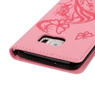 (Not for S7) S7 Edge Case,Galaxy S7 Edge Case - Badalink Embossed Butterflies Wallet Flip Cover with Bling Diamonds... N14
