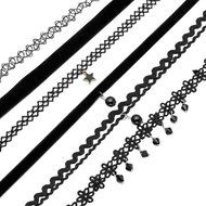 CrazyPiercing 6 Pcs Set Choker Necklaces for Women Girls Black Velvet Tattoo Choker Collar Lace Gothic Vintage... N7