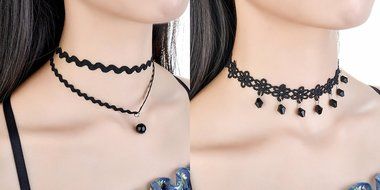 CrazyPiercing 6 Pcs Set Choker Necklaces for Women Girls Black Velvet Tattoo Choker Collar Lace Gothic Vintage... N9