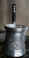 Handmade Antiquated Chiselwork Copper Turkish Coffee Pot Cezve Ibrik Briki N2