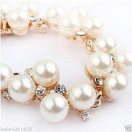 Fashion Women Jewelry Crystal Pearl Necklace Statement Bib Chunky Pendant Chain N3