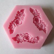 Sher Three Long Flower Baking Fondant Cake Chocolate Candy Mold,L7.3cmW7.3cmH1cm