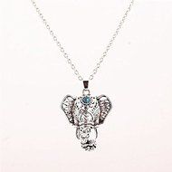 Vintage Retro Silver Elephant Charm Pendant Turquoise Chain Choker Necklace Gift N8
