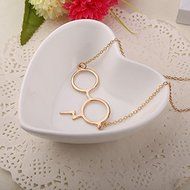 1Pc Hot Film Harry Potter Dainty Glasses Lightning Scar Pendant Necklace Chain (silver) N4