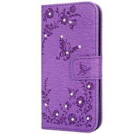 iPhone 7 Case,iPhone 7 Wallet Case,Phezen Serect Garden Series Butterfly Flower Bling Diamod Inlaid PU Leather...