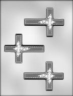 CK Products 4&quot; Cross W/Flower Choc Mold