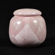 XDOBO Mini Crystalline Glaze Ceramic Tea Tin Pot Tea Sealed Storage Container (yellow) N2