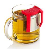 Boco Clip On Tea Infuser Brewer For Office w/ Drip Catcher. Sip While Brewing Too! (KLiP - Sky Blue)