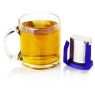Boco Clip On Tea Infuser Brewer For Office w/ Drip Catcher. Sip While Brewing Too! (KLiP - Sky Blue) N3